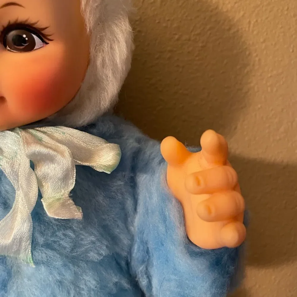 Rubber Face Doll Vintage Hand Painted Face Made in China Original Tag 16 inches